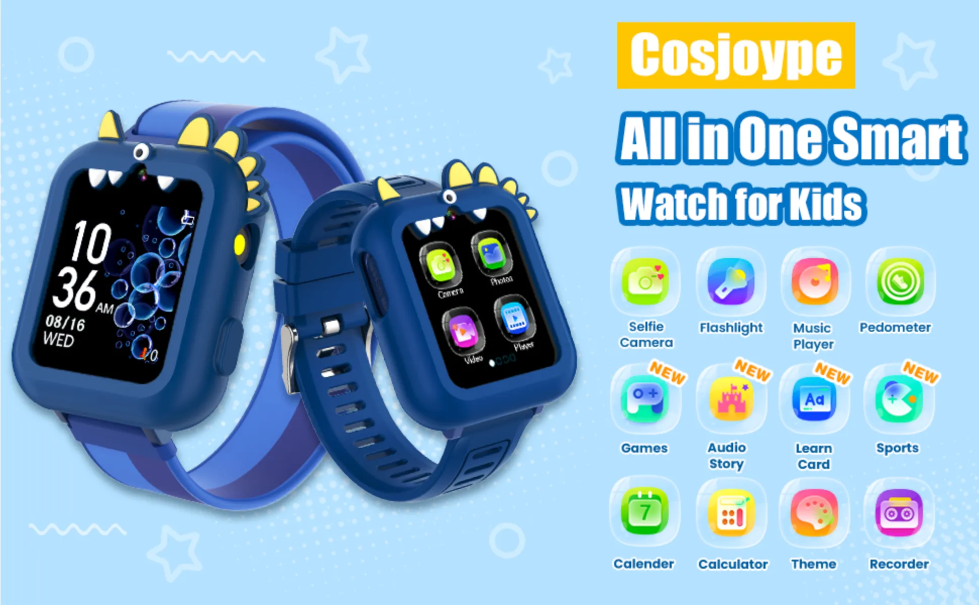 cosjoype kids smart watch video background